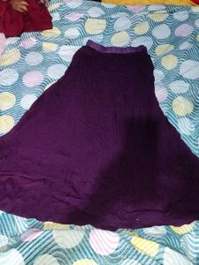 Elegant Purple Ethnic Skirt