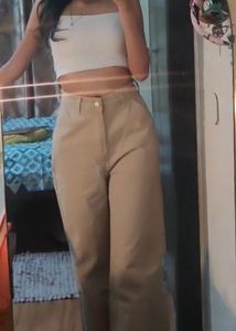 Khaki Wide Leg Pants