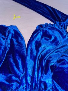 Blue Velvet Party Dress