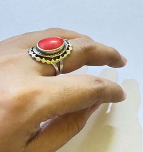 SILVER Vintage Coral Ring