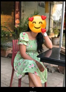 Floral Print Green Dress