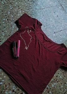 Maroon Cropped T-Shirt