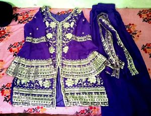 Elegant Purple Sharara Set