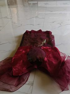 Maroon Sequin Lehenga Choli