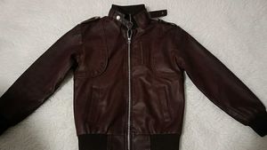brown leather jacket