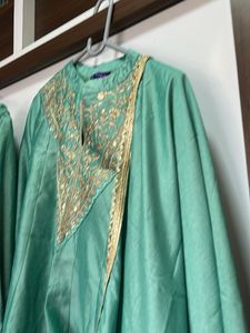 Elegant Teal Kurta Palazzo Dupatta Set