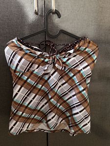 Retro Plaid Halter Top