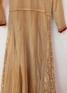 Elegant Gold Embroidered Anarkali