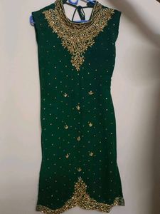 Gorgeous Green & Gold Ethnic Dress