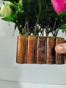 Artificial Tulips In Wooden Pot