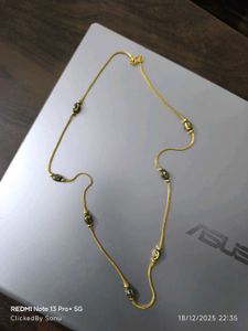 Elegant Gold-Tone Chain Necklace 1 pc ( green ston
