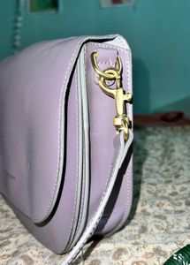 LANCASTER Paris lavender leather crossbody bag