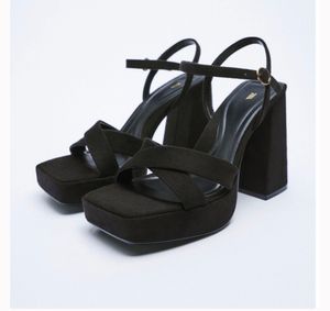 ZARA black Suede Heels