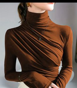 Elegant Brown Turtleneck Top