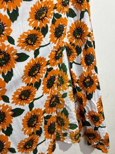 Sunflower Print Maxi Skirt
