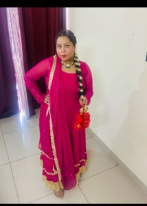 Elegant Pink Anarkali  Kurta Set