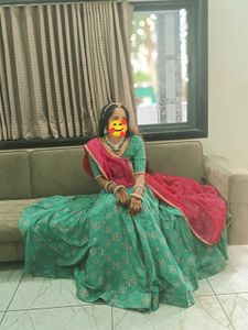 Elegant Teal &amp; Pink Indian Lehenga Set
