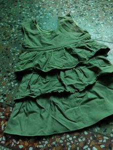 Cute Green Tiered Dress