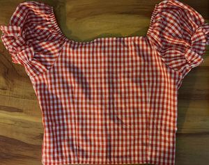 Red Gingham Crop Top