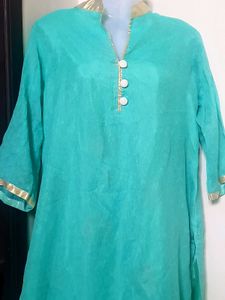Teal &amp; Silver Trim Tunic