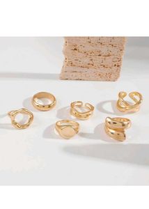 Gold Statement Rings (Set of 6)