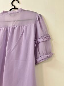 Lilac Ruffle Trim Blouse