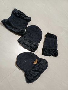 Winter Knit Hat and Scarf Set