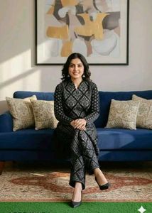 Elegant Black Printed Kurta Set