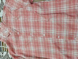 Pink Plaid 3/4 Sleeve Shirt