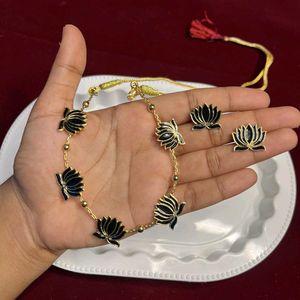 Lotus Necklace &amp; Earring Set