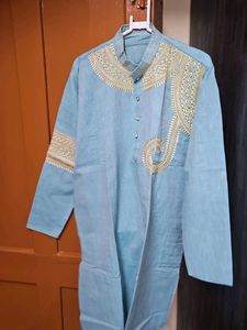 Blue Embroidered Kurta