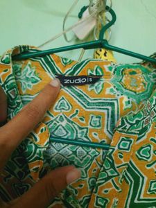 Green And Yellow Beautiful Cotton Kurtha