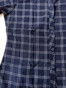 Blue Plaid Button-Down Shirt