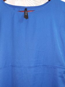 Blue Midi Dress With Side Invisible Zipper