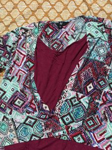 Patterned Long Sleeve Top