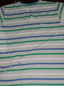 Combo of 2 White Striped Men's T-Shirt Bundle