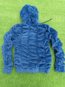 Blue Fuzzy Hoodie