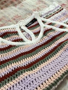 Striped Knit Halter Top