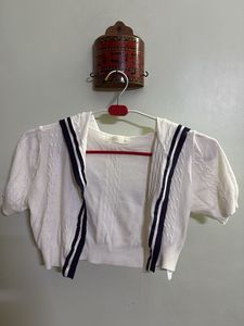 Cute Striped Cropped Cardigan