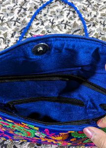 Brand New Velvet Embroidered Sling Bag