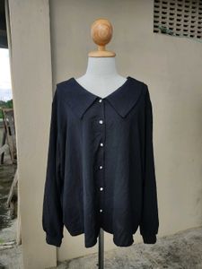 Oversized Peter Pan Collar Blouse Bust 42 To 46