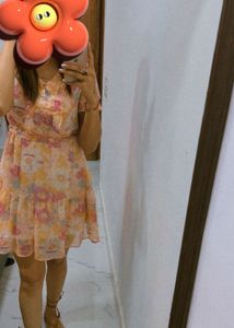 Floral Print Tiered Midi Dress Size-S
