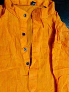 Orange Cotton Kurta