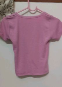 Pink Square Neck T-Shirt