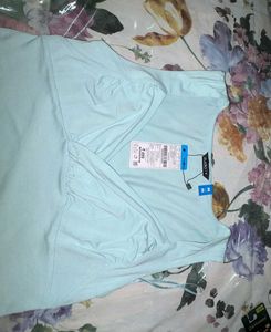 Light Blue Queen Anne Neck Tank Top