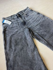 Trendy Charcoal Wash Wide Leg Jeans