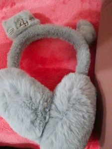 Cute Gray Cat Ear Muffs