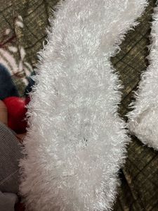 Cozy White Fuzzy Scarf