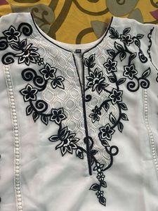 Elegant White Embroidered Kurta Set