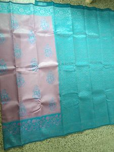 Elegant Pink N Blue  Ethnic Saree